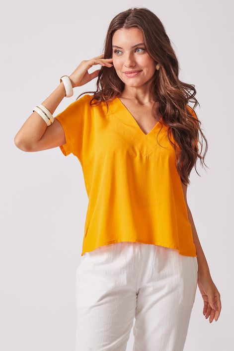 Blusa-basica-gola-V-CORAL