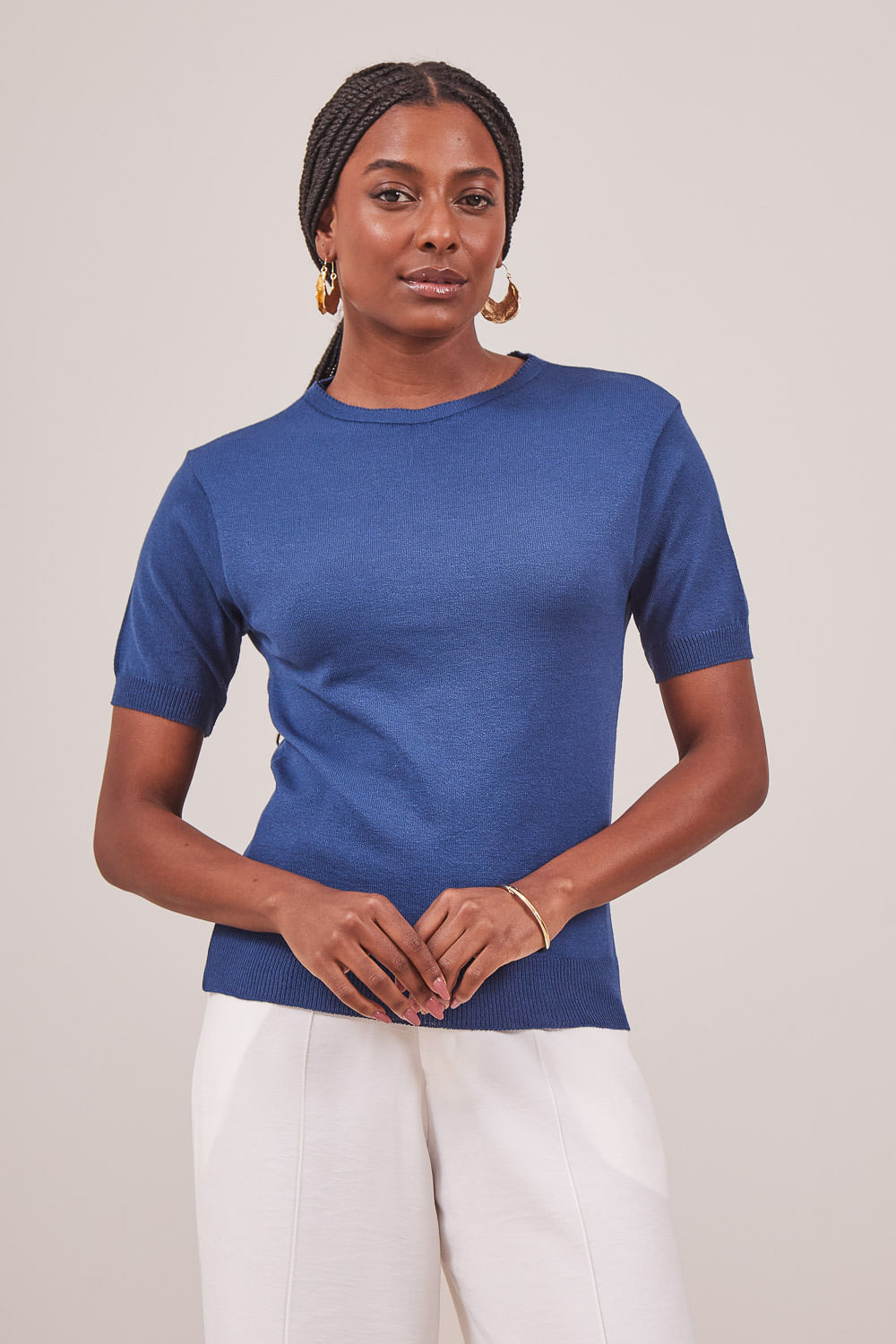 T-SHIRT-TRICOT-BASICA-MANGA-CURTA