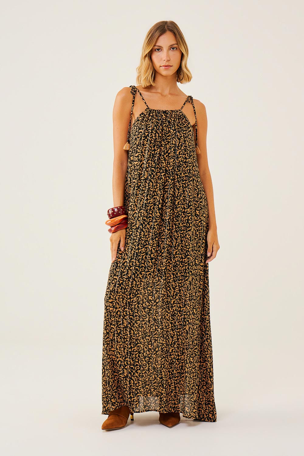 Vestido-Longo-em-Lurex-com-Alcas-de-Amarracao