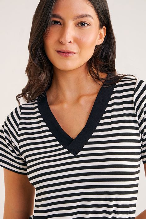 Vestido-Listrado-Decote-Liso