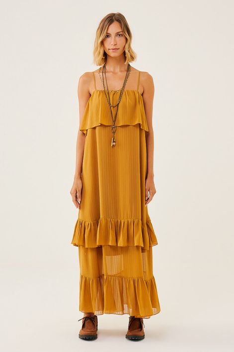 Vestido-Longo-com-Babados-e-Leve-Brilho