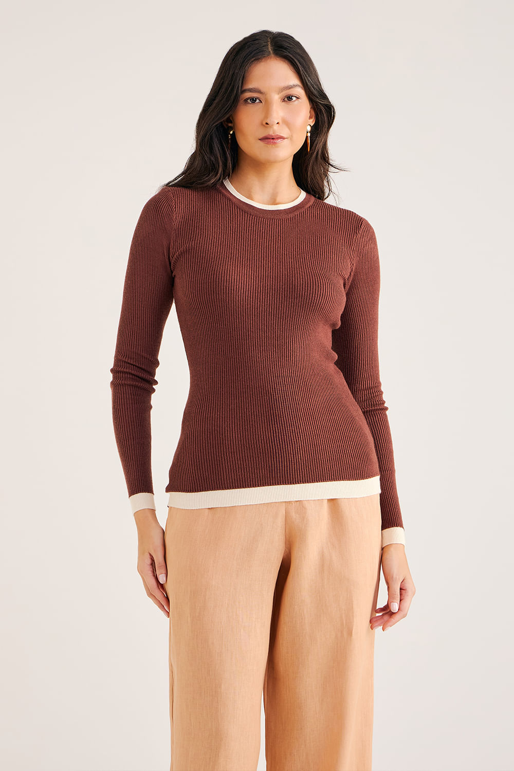 Blusa-em-Tricot-com-barra-Contrastante