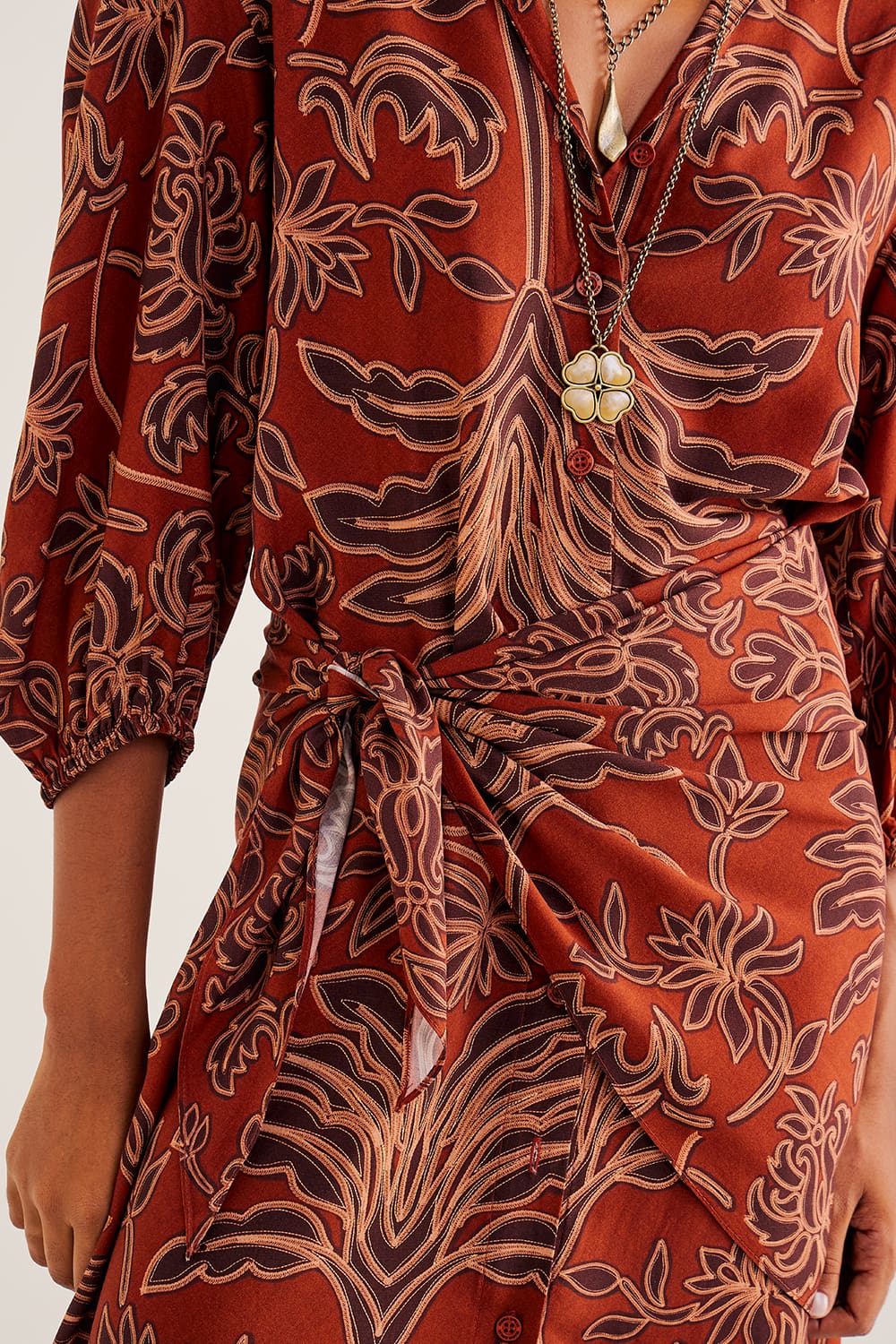 Vestido-Chemise-Midi-com-Lenco