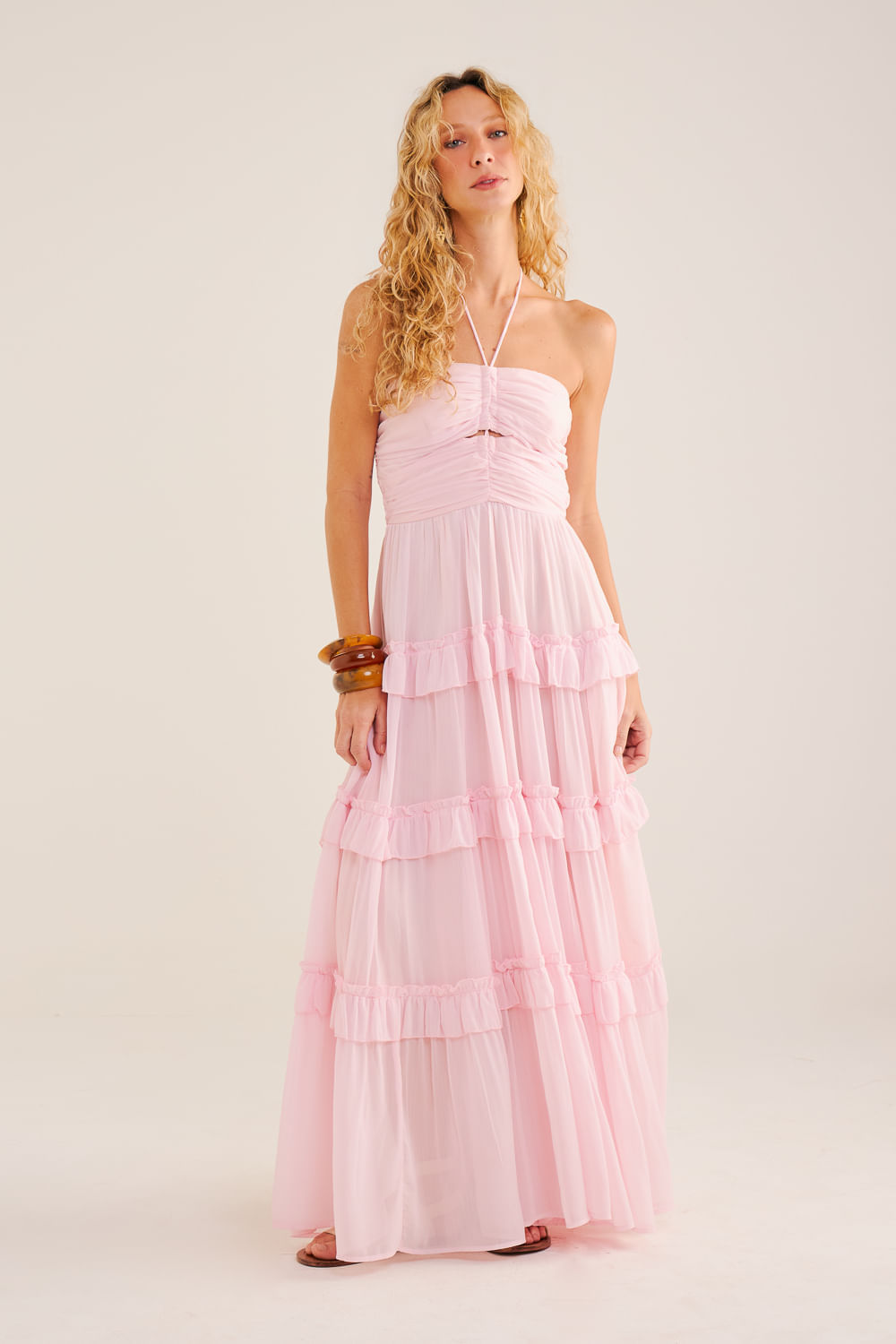 Vestido-com-Saia-de-Babados-e-Busto-Franzido